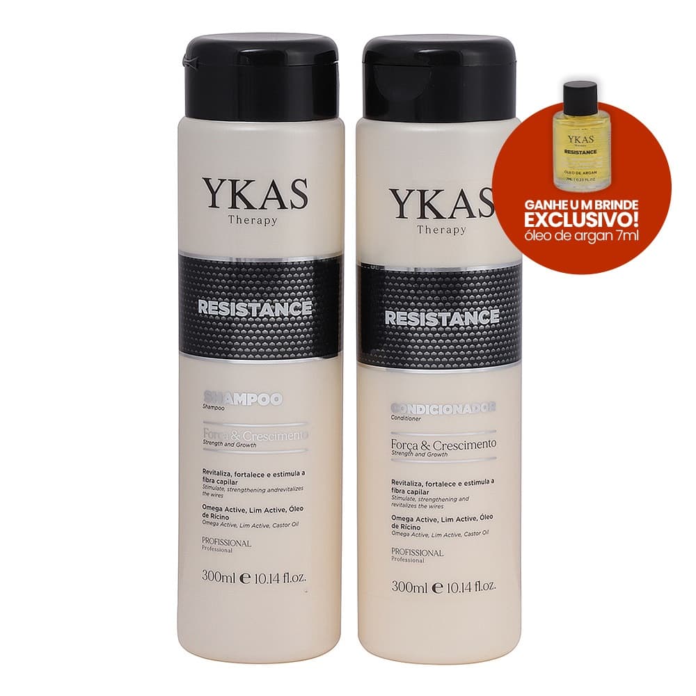Kit Shampoo e Condicionador Profissional Reconstruçao Intensa Therapy Resistance Ykas 300 ml