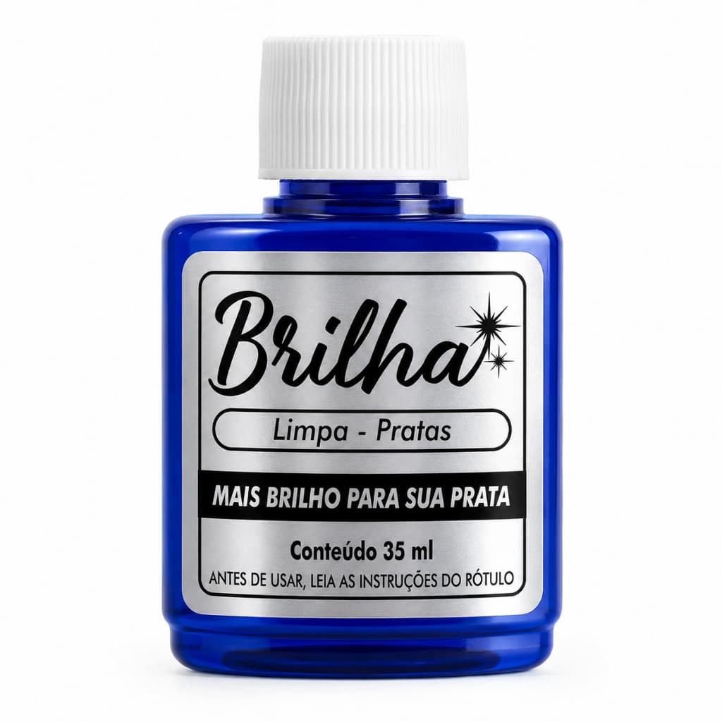 Limpa Prata Brilha Original 35ml - Liquido para Limpar Pratas