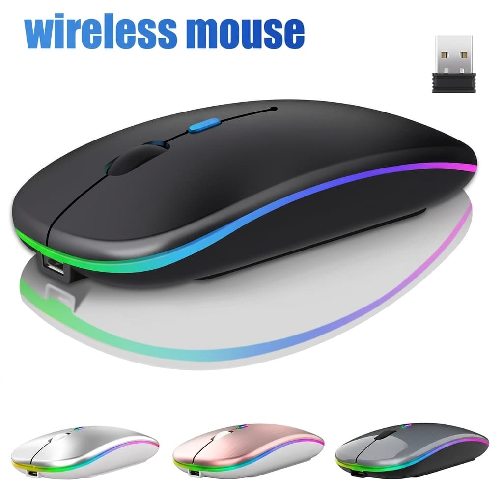 Mouse Sem Fio Bluetooth Portátil Recarregável Bateria Longa Duração Silencioso Notebook Tablet Windows Mac Linux iPad
