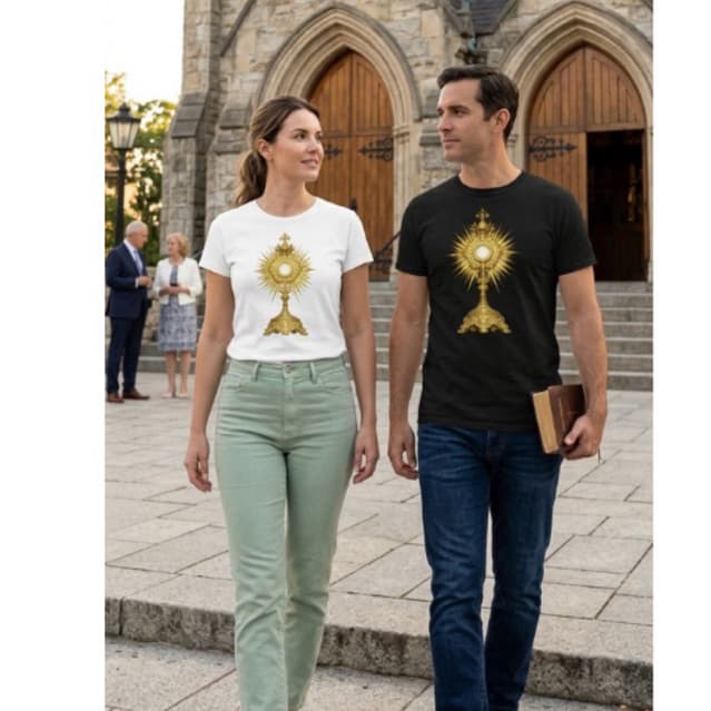 Camiseta Ostensório Santíssimo Católica Cristão  Moda Conforto Algodão