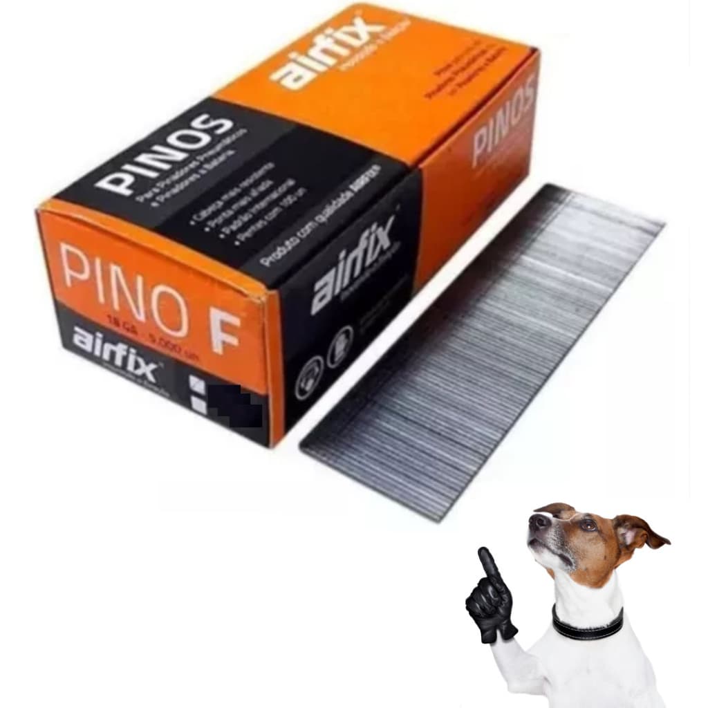 Pino F50 Galvanizados Airfix 50mm Caixa 5.000 Unidades P/ Pinador Pneumático MDF Madeira Marcenaria