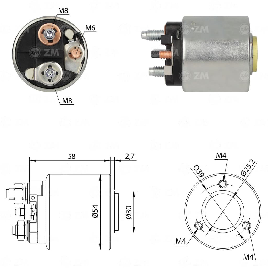 Relé de Partida - ZM 591 - CHEVROLET Corsa 1.0L 1.4L 1994, Tigra 1998