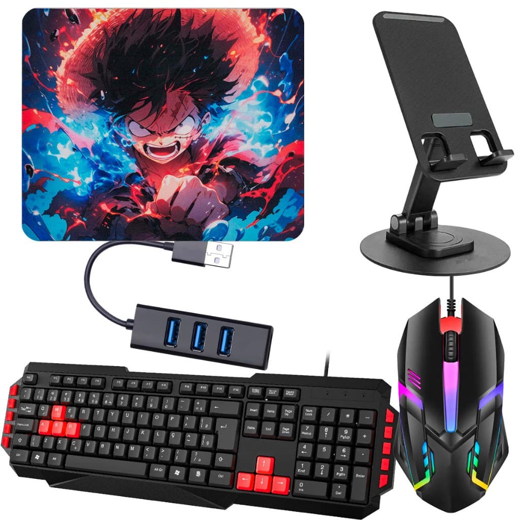 Kit Mobilador Teclado Shey Mouse Ley Mouse Pad HUB OTG Tripe