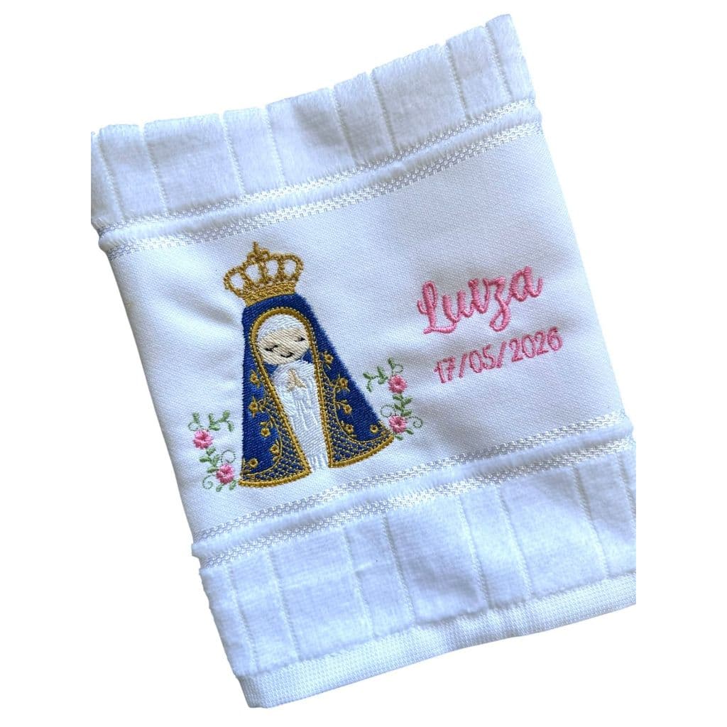 Toalha Lavabo Lembrança Nossa Senhora Personalizada com Nome