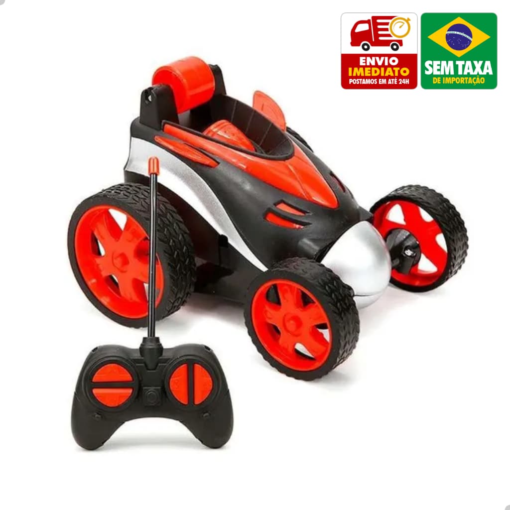 Carrinho RC Controle Remoto 360 Graus Manobras Radicais Luz LED Infantil Pilha AA
