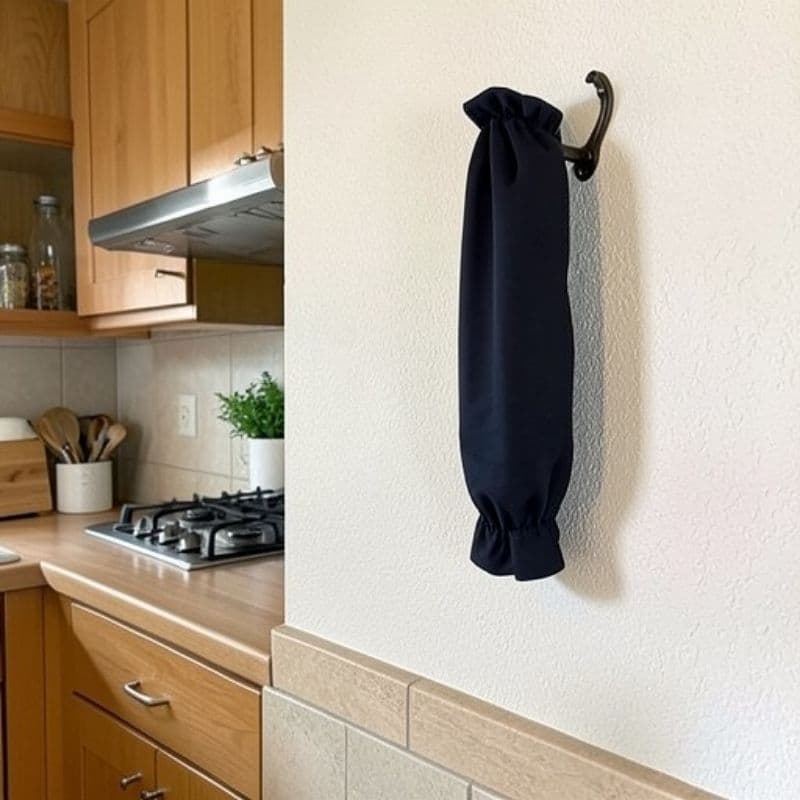 Puxa saco em tecido Oxford reforçado porta sacolas plásticas organizador de cozinha