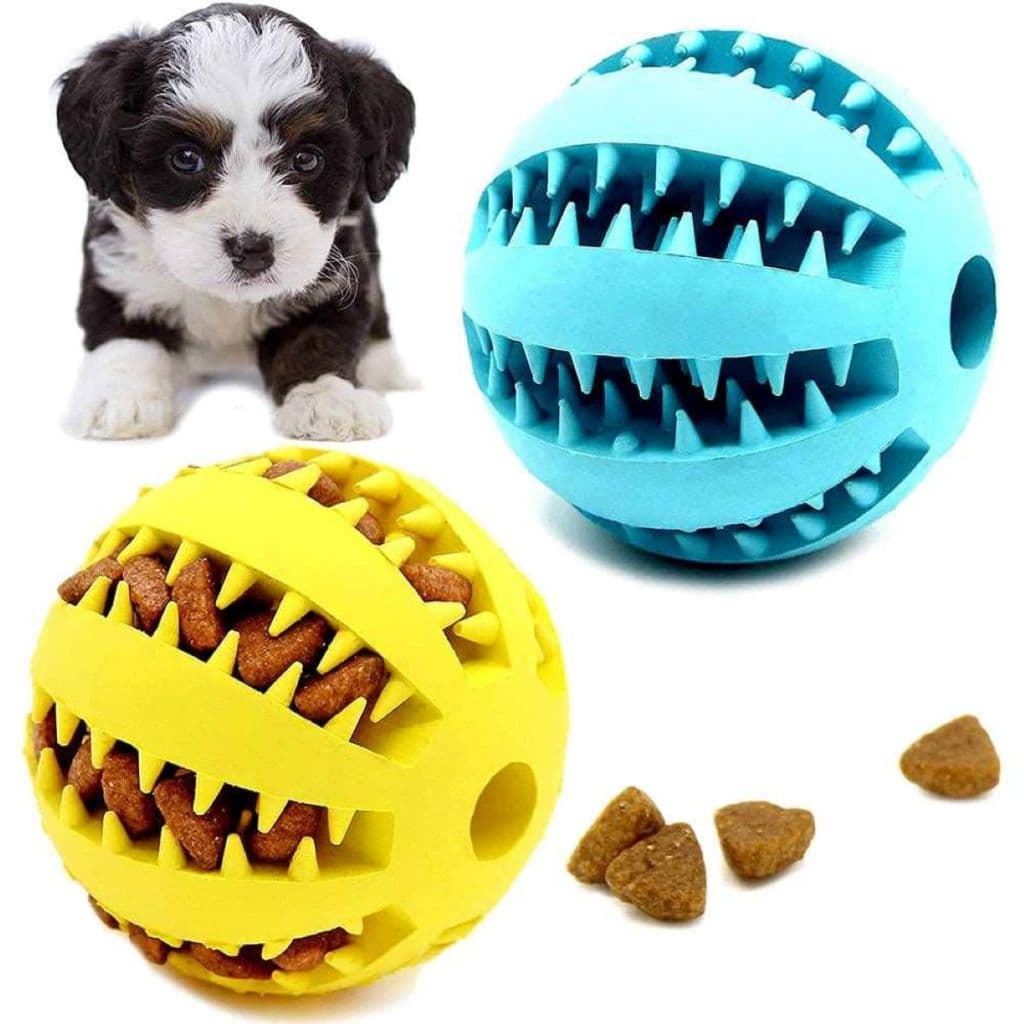 Bolinha Pet Interativa Porta Petisco Brinquedo Anti Estresse Cães Gatos Bola Macia Mordedor Escova Ball