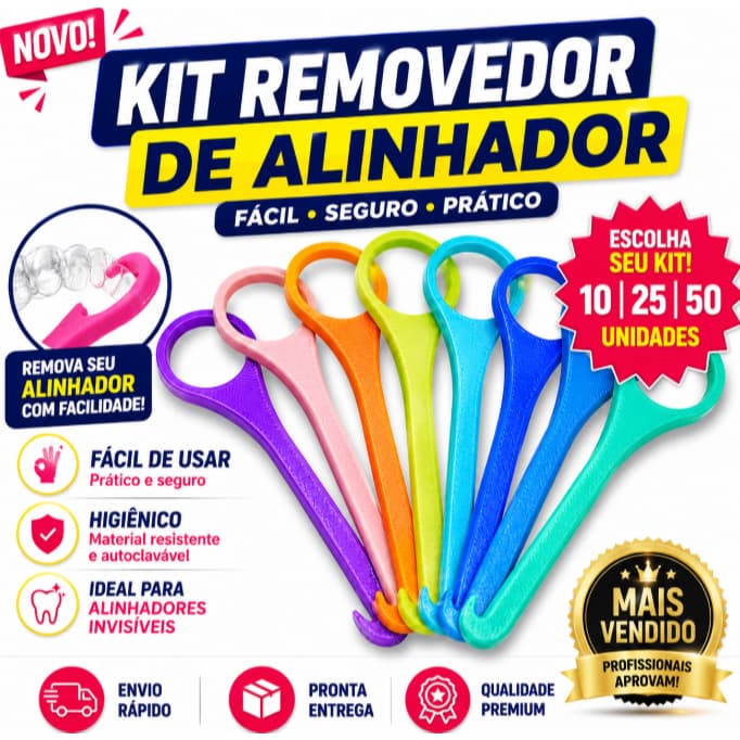 Kit Removedor de Alinhador Invisível Ortodôntico – 10, 25 ou 50 Unidades | Prático E Higiênico