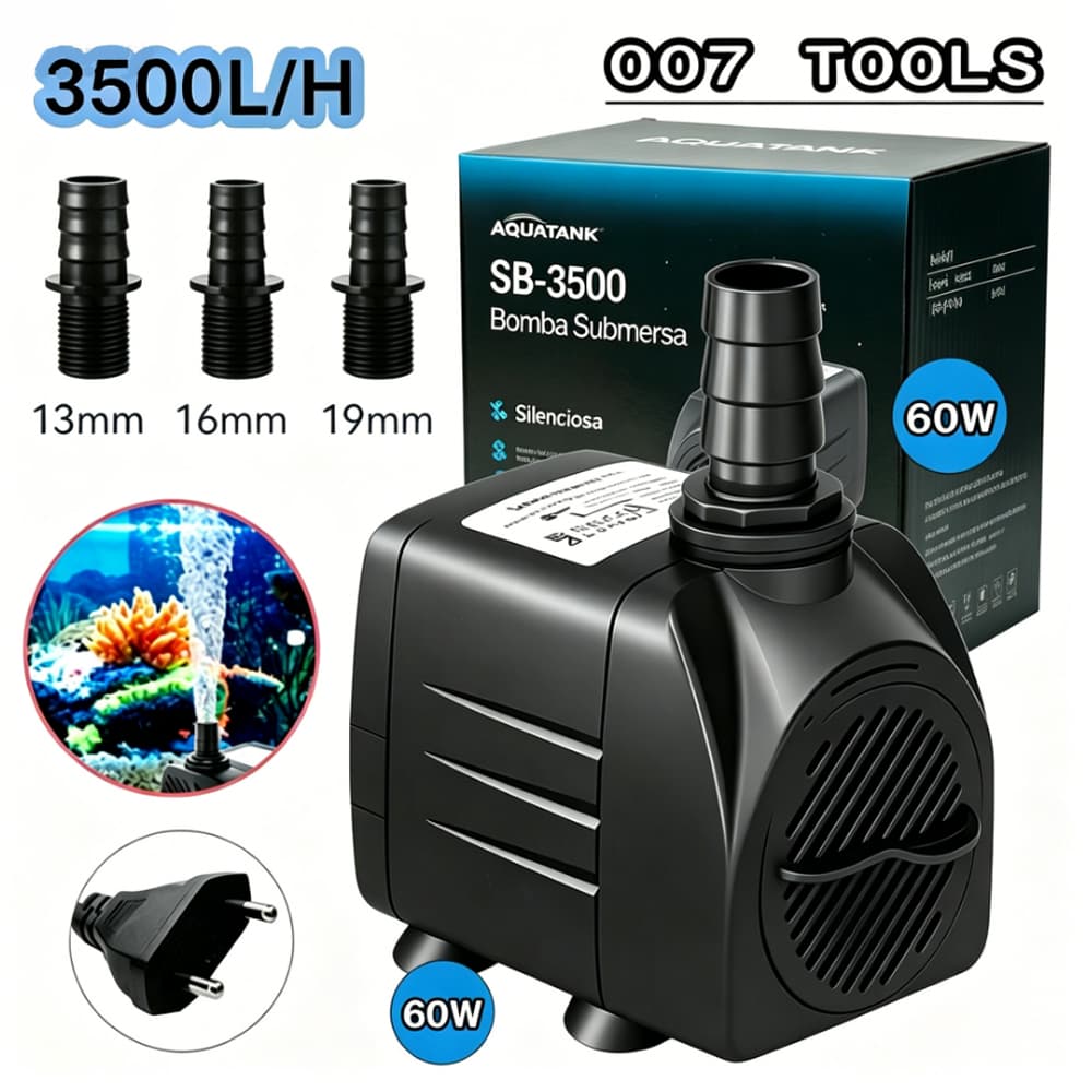 Bomba de Circulação 3500 L/h Coluna 3.5m Eixo Cerâmico Para Lagos E Fontes