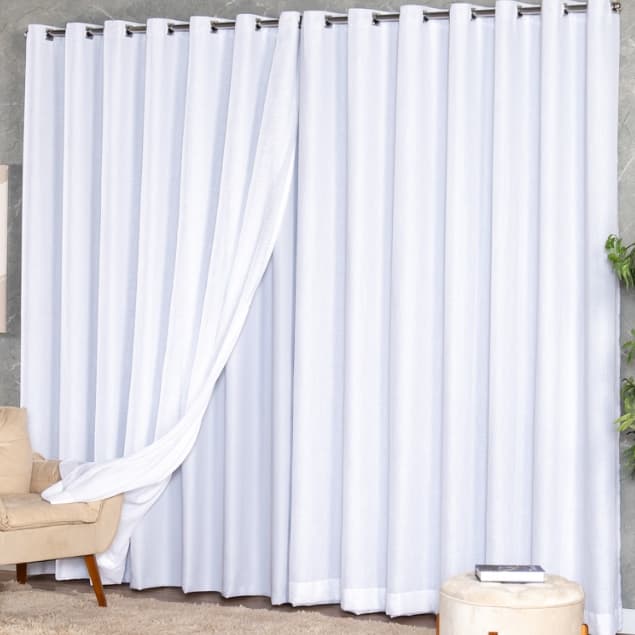 Cortina Voil de Linho Luxo com Forro Microfibra 6x2,80 Metros – Elegante | Diversos Tamanhos