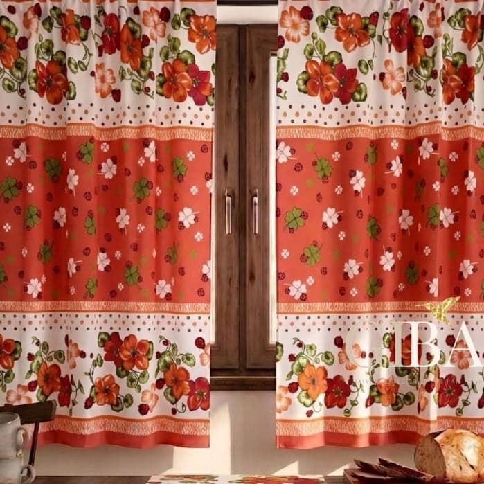 Cortina De Cozinha Para Vitro casa e decoração 200cm X 130cm - Joaninha