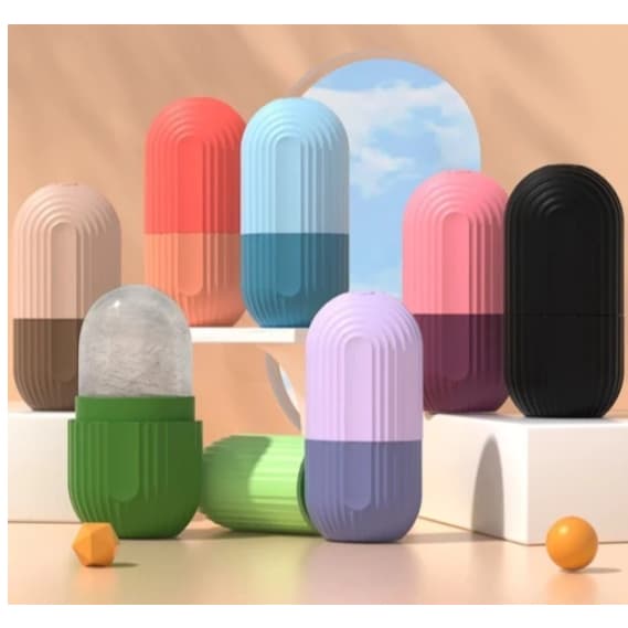 Rolo Facial Para Gelo Anti Inchaço Silicone Cuidados Faciais