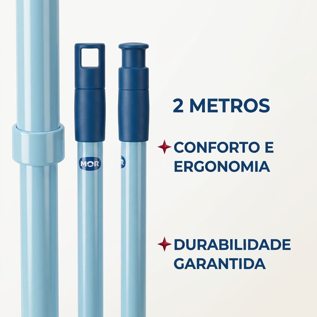 Cabo Extensor 2 Metros Retrátil Extensor Aço Mor Vassoura Rodo