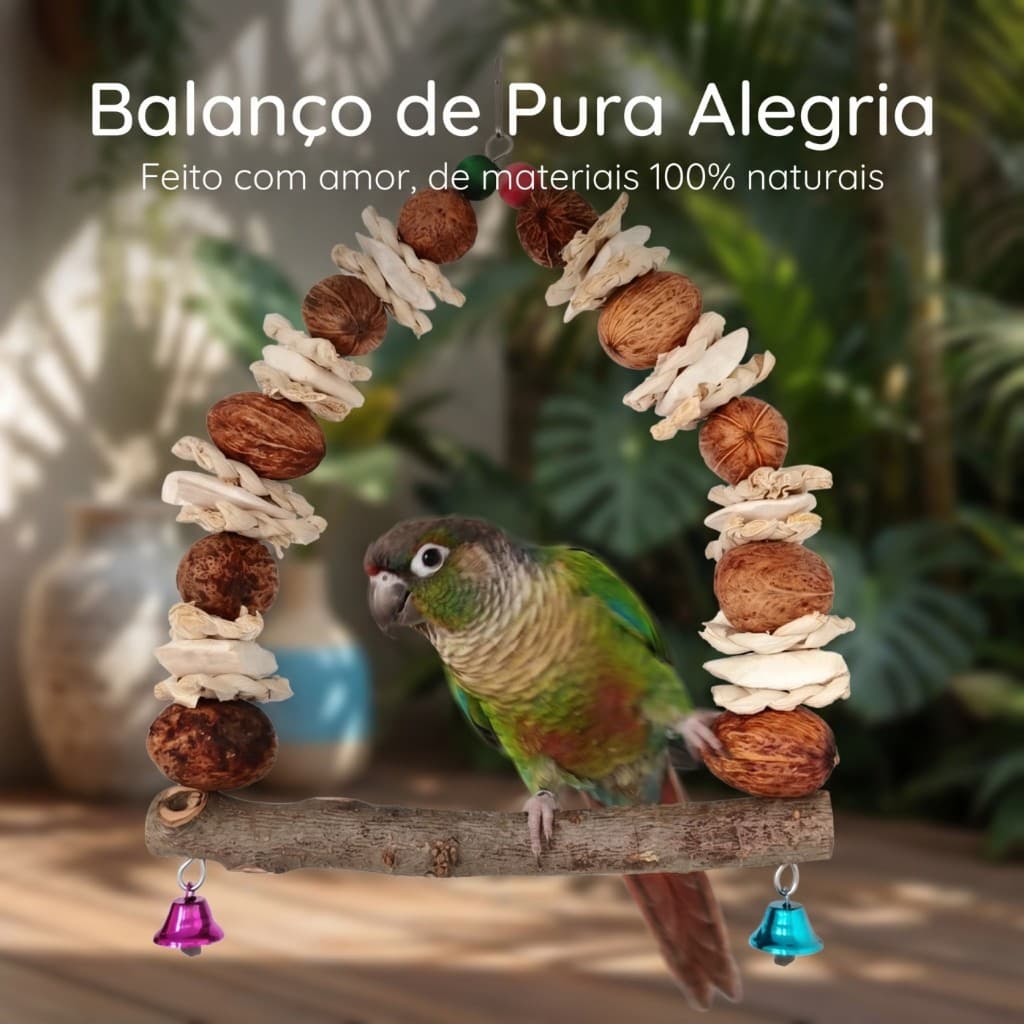Balanços Casinha De Passarinho Decoração Natureza Para Calopsita Agapornis Periquitos E Outras Aves