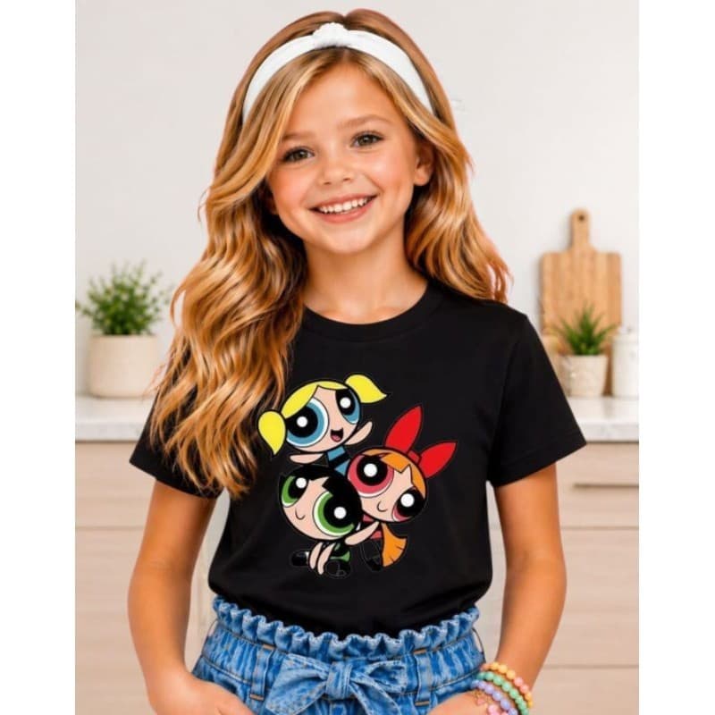 Camiseta Menina Super Poderosas Divertidas Varias Cores