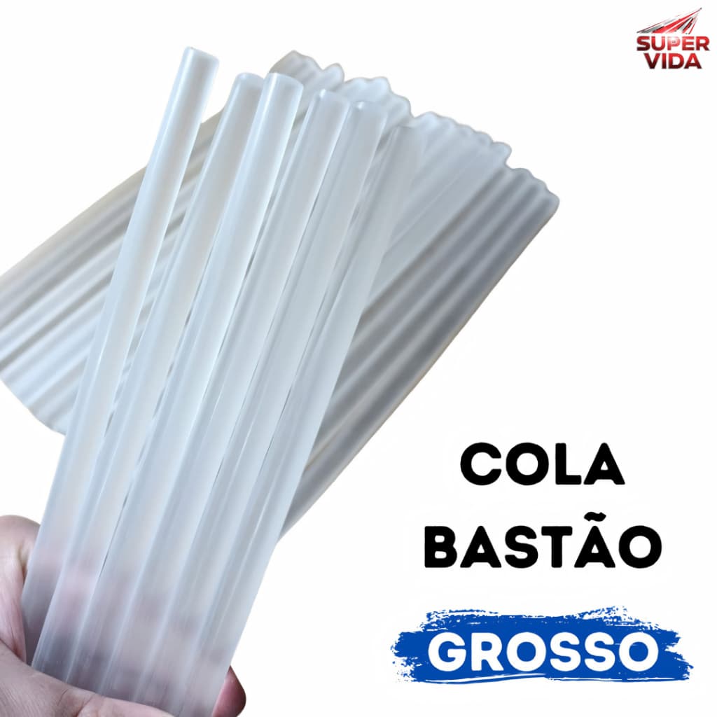 Bastões de Cola Quente 11mm x 18cm EVA Transparente Inodoro 6 Peças para Reparos Gerais