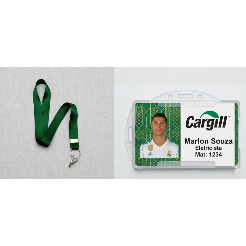 15 Crachás Pvc Personalizados + Cordão + Porta Crachá