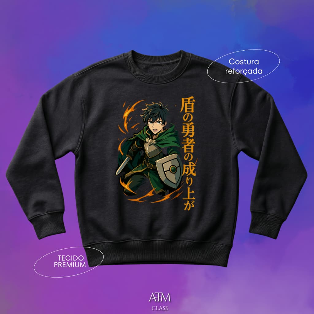 Moletom Casual anime The Rising of the Shield Hero tecido premium postagem rápida