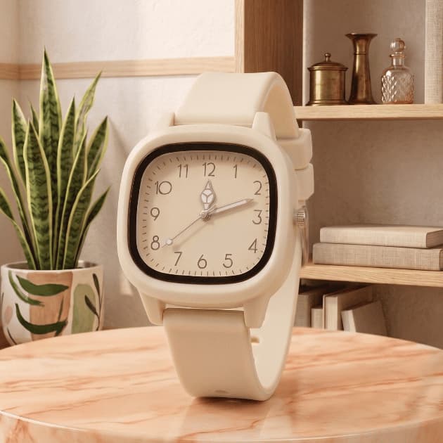 Relógio Feminino Quartzo Luxo Silicone Geléia Casual Presente Elegante Cáqui Marrom