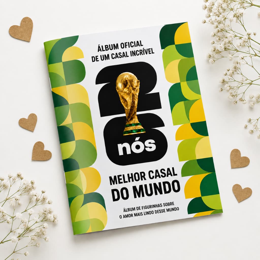Álbum de figurinhas personalizado casal - Dia dos namorados - Presente personalizado