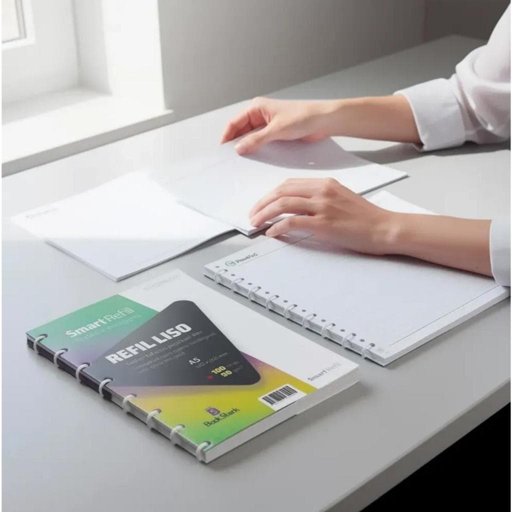 Refil Liso Para Caderno Inteligente - 100 - 500 Folhas A5 (140mm X 200mm)