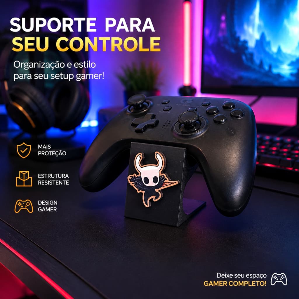 Suporte para Controle Gamer Hollow Knight | Organizador de Mesa para Joystick PS4 PS5 Xbox