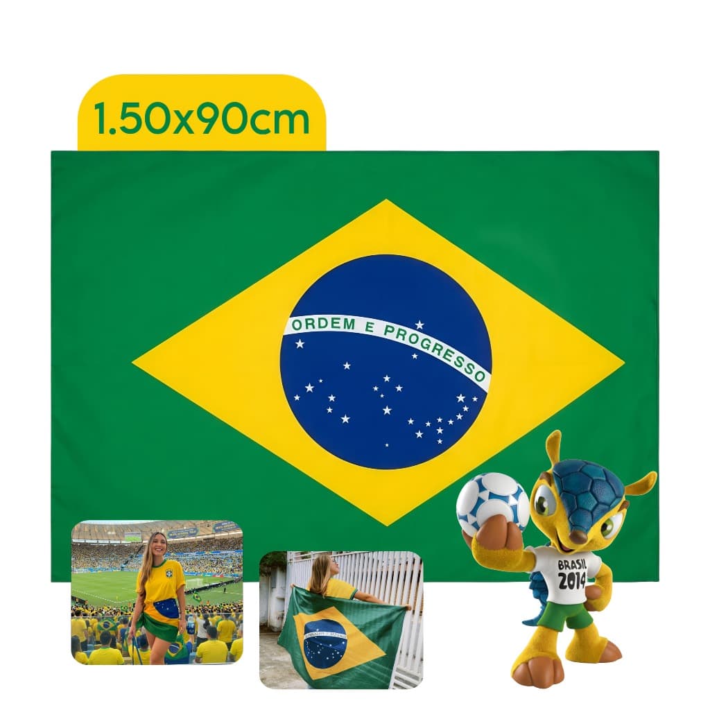 Bandeira do Brasil 150x90 Grande Copa do Mundo Jogos Seleção Torcida Resistente Premium