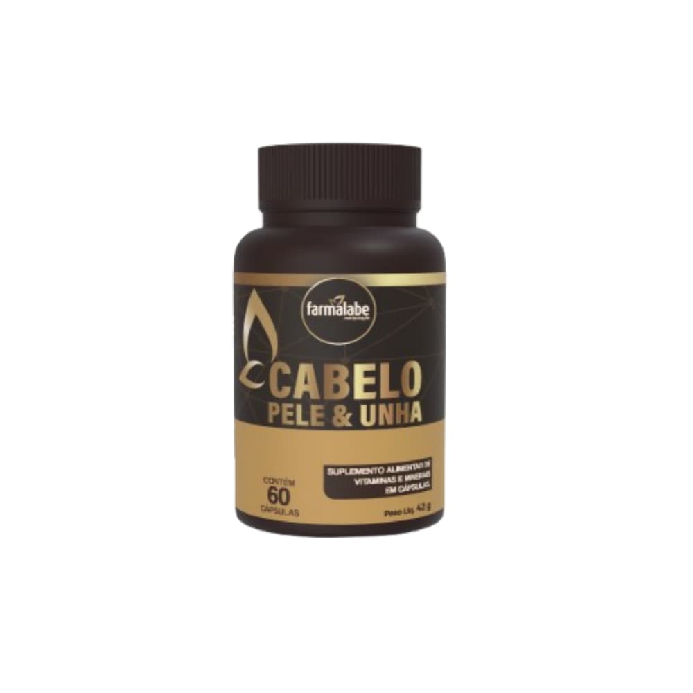 Fortalecedor de Cabelo Pele & Unha - Fim da queda de cabelo + Pele saudável + unhas fortes - 60 caps