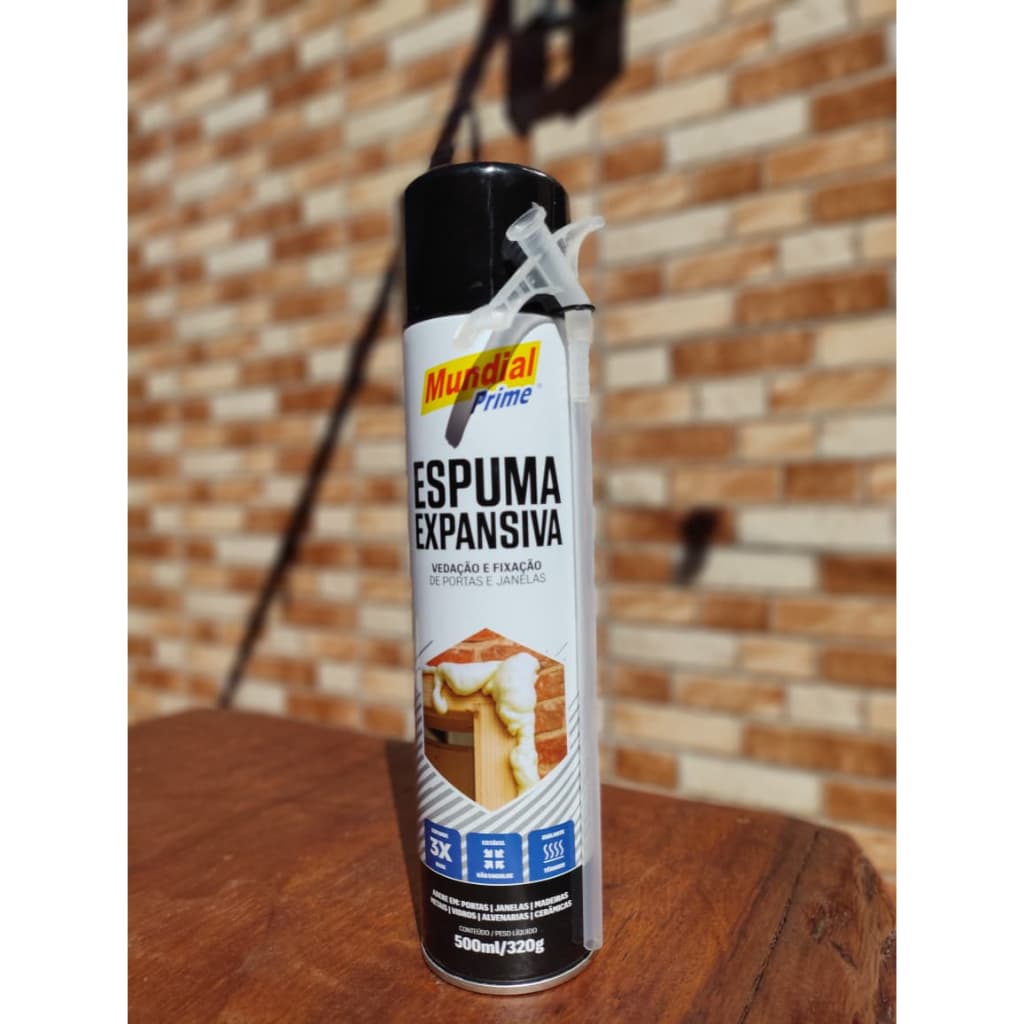 Espuma Expansiva Vedação e Fixação de portas e janelas - Mundial Prime - 500ml/320G
