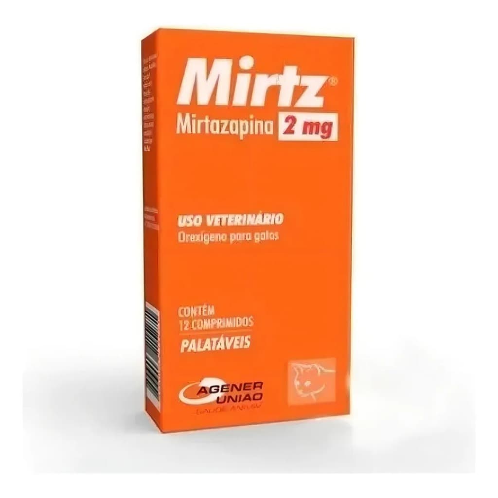 Mirtz 2mg 12 Comprimidos Agener União Estimulante Apetite Gatos