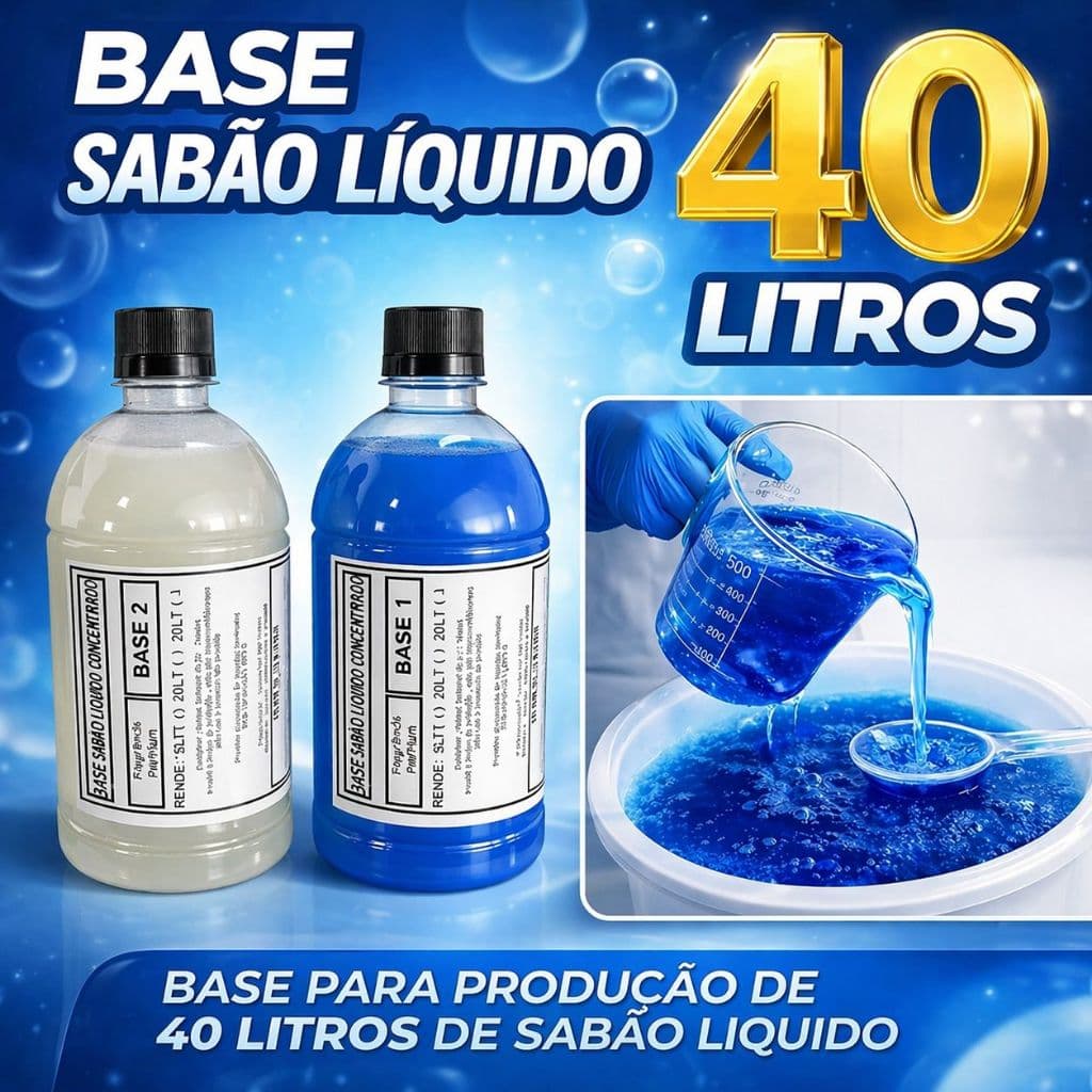 Base Para Sabão Líquido Lava-Roupas Rende 40 Litros Fácil e Prático