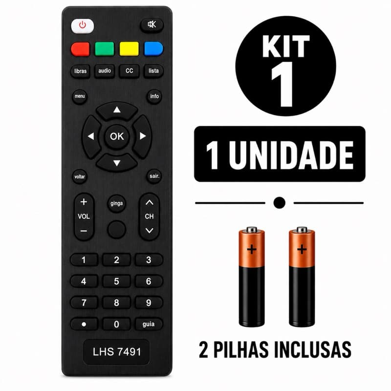 Controle Remoto Compatível com Conversor Digital Multilaser Re-508 Re-509 Re-510