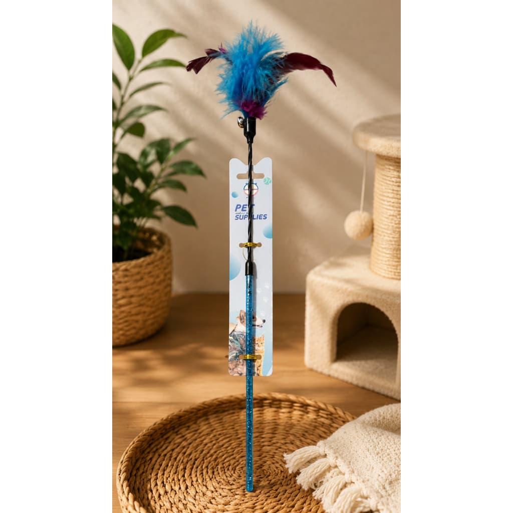 Varinha Interativa Brincadeira Gatos Pluma Varinha com Plumas Diversão Garantida
