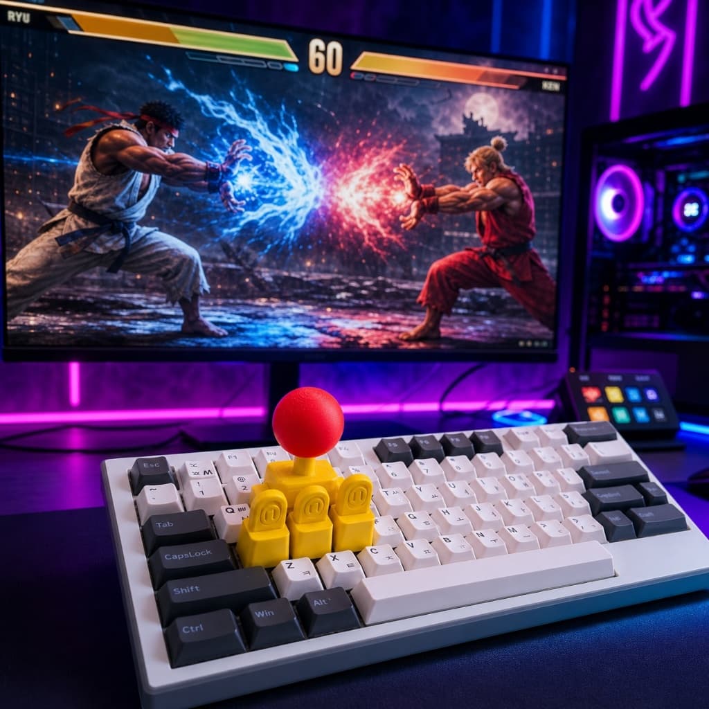 Controle Arcade | fliperama para Teclado | Joystick Gamer para Jogos de Luta e Emuladores