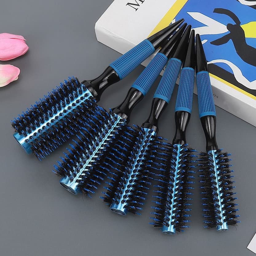 Escova Profissional de Cerdas Naturais de Javali cabeleireiro Cor - Azul