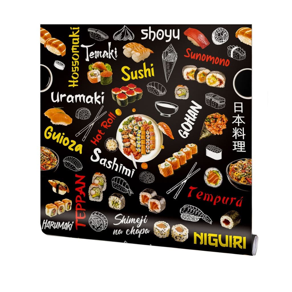 Papel de Parede Decoração Comida Japonesa Restaurante Cozinha Recepção