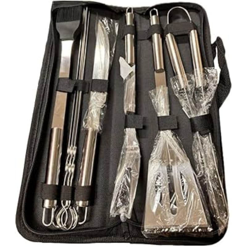 Kit Churrasco 9 Peças Cabo  com Estojo