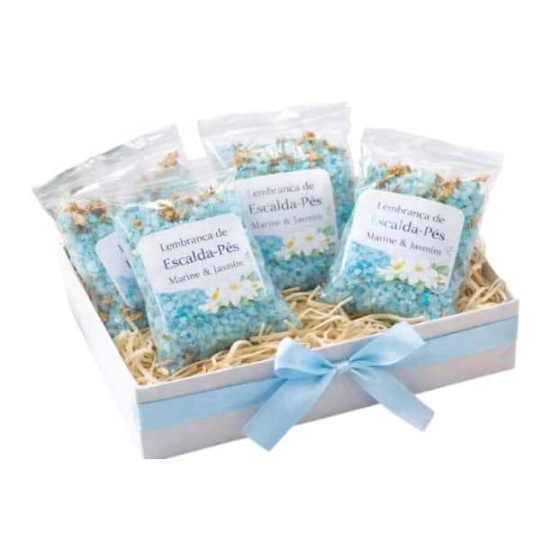 Kit 50 Mimos Personalizados - Escalda Pés - Marine c/ Ervas