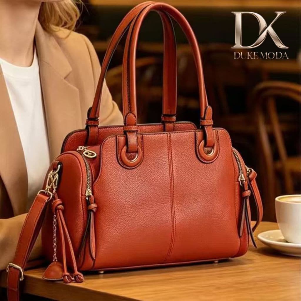 DUKE Bolsa Tote Feminina- Design Elegant com Alças Grandes e Pingente Removível, Ideal para Trabalho, Maternidade JN003