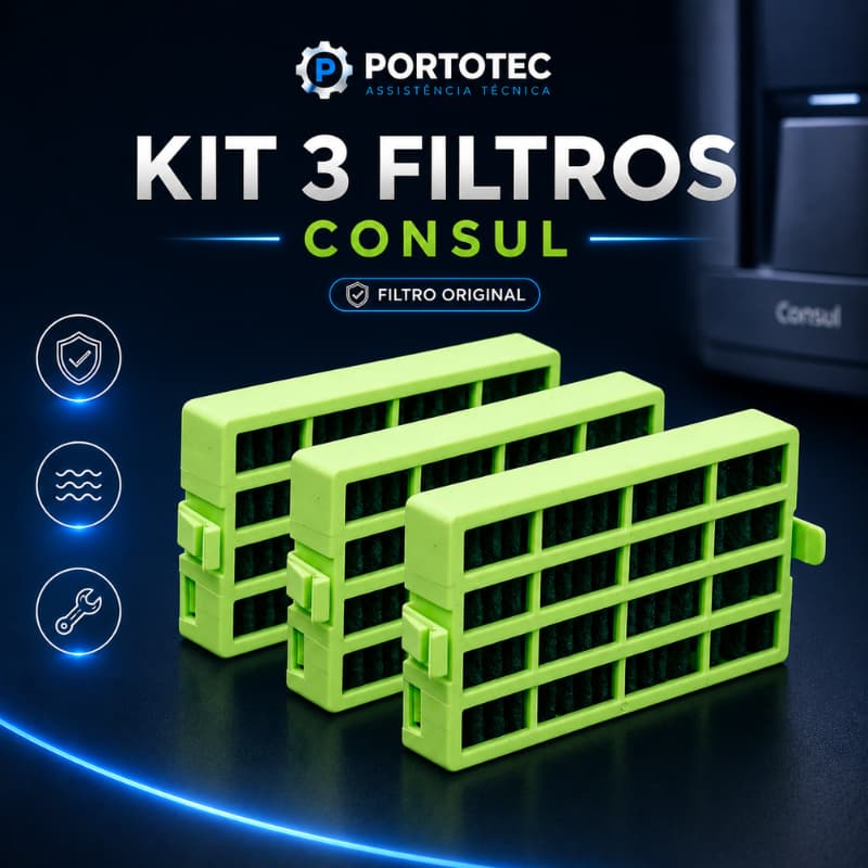 Kit 3 Filtro Antiodor Consul Bem Estar Geladeira Refil Original Engate Rápido