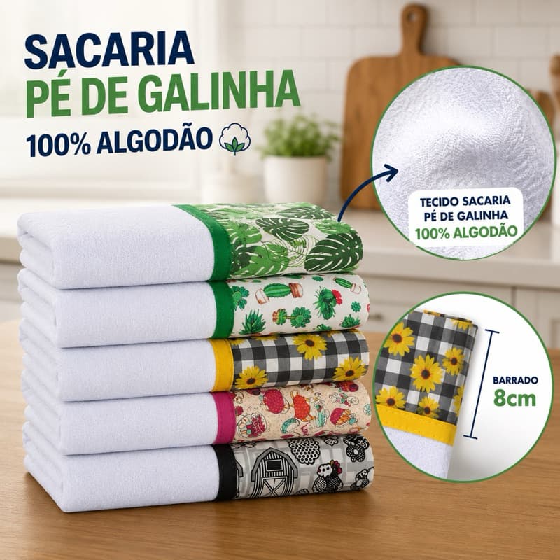 Jogos Panos De Prato Copa Premium Modernos Kit 5