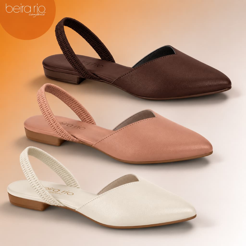 Sapatilha Mule Feminino Beira Rio Conforto com Elástico Ref.4134.446