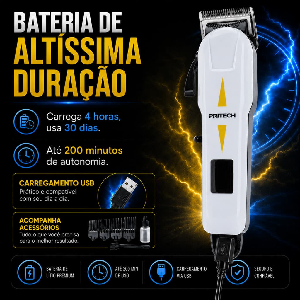 Barbeador Sem Fio Original Elétrico Compacto Masculino 10W