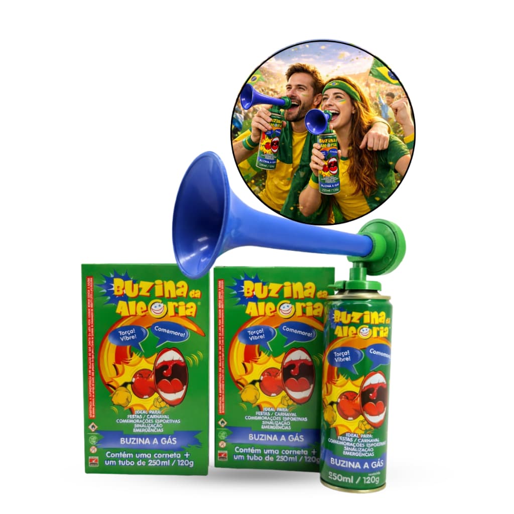Kit 2/3/4/5/6 Buzina Corneta a Gás Torcida Futebol Jogos Festas Casamento Vuvuzela Carnaval Hora da Gravata Som Forte
