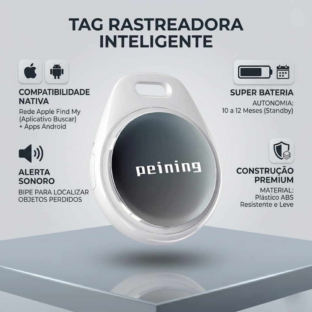 Smart Tag Localizador Rastreador Compatível Apple com Alto Falante Embutido Emite Som