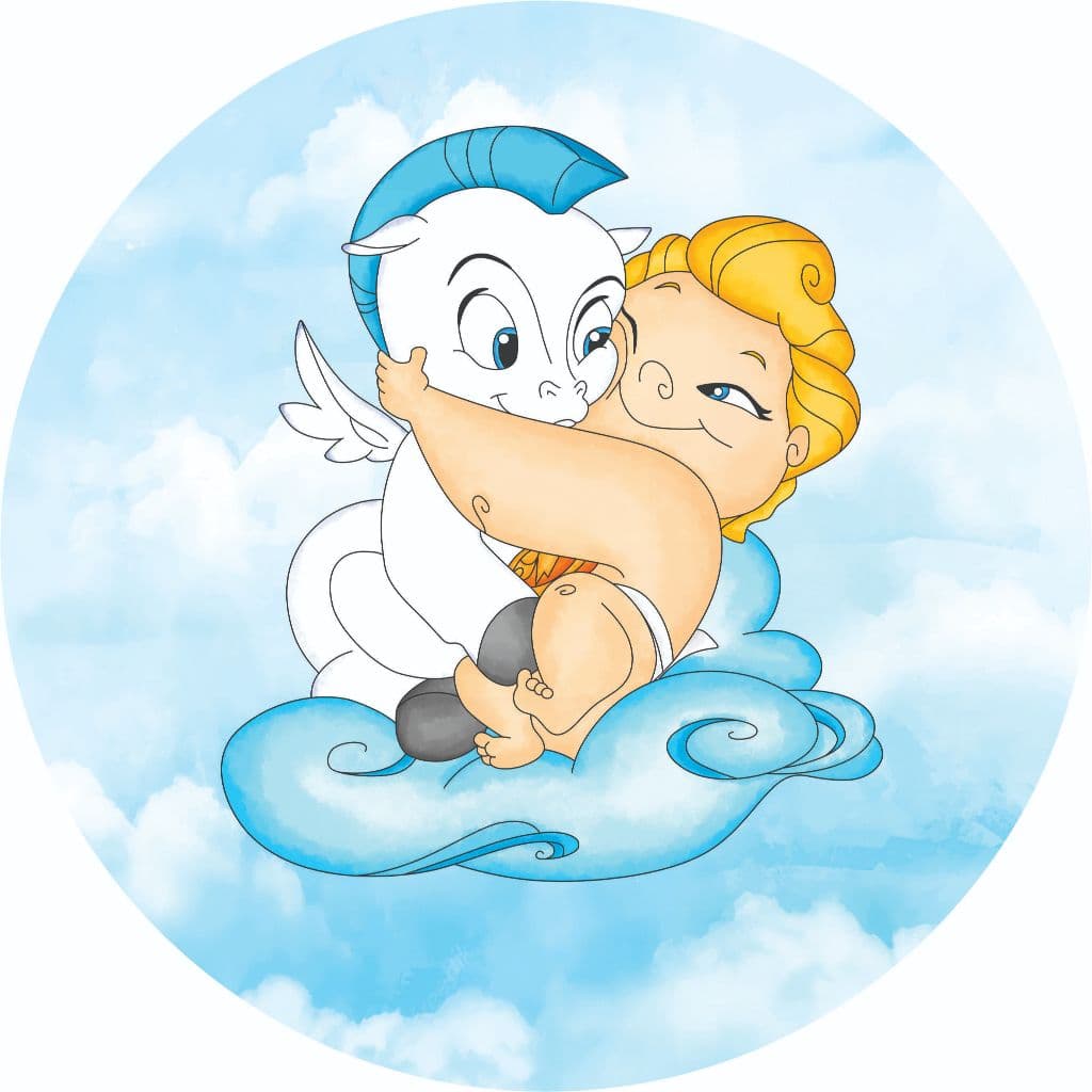 Capa Painel Redondo 1,5 m festa decoração desenho baby força