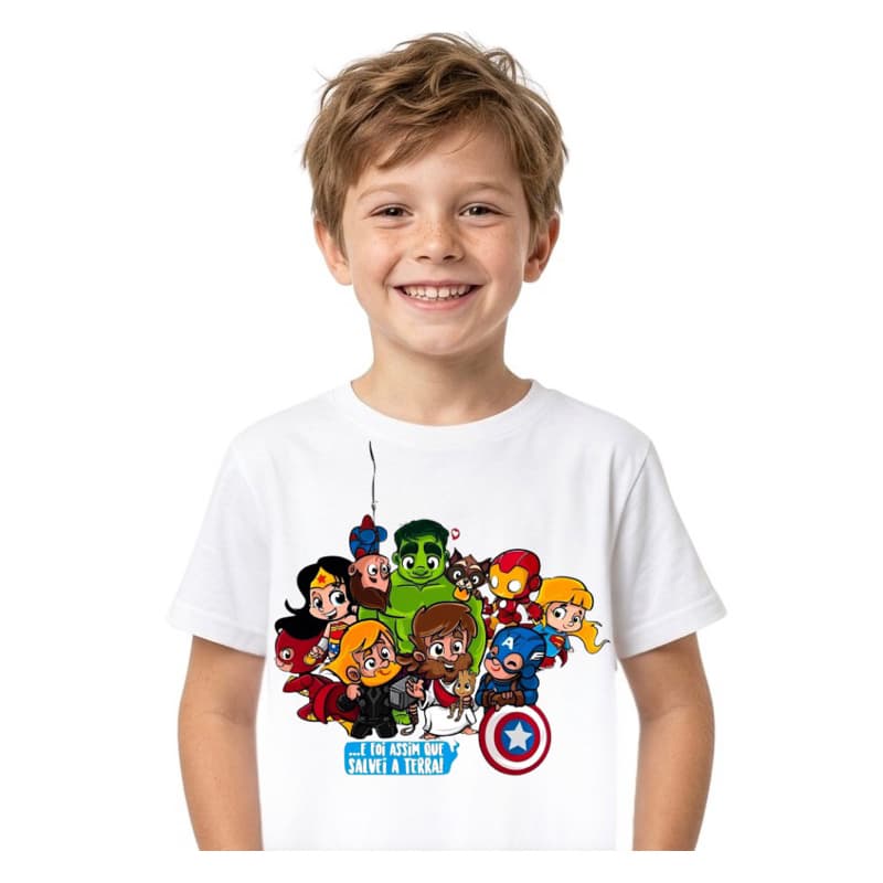 Camiseta Camisa T-shirt Blusa Unissex Infantil Cristã Evangélica Jesus