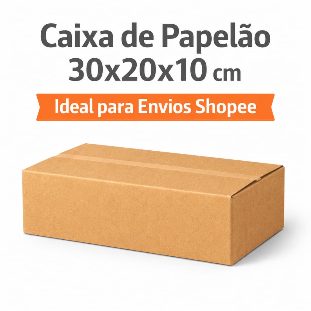 Kit 100/50/25 Caixas de Papelão 30x20x10 para Correios – Sedex e PAC | Embalagem Reforçada para Envio