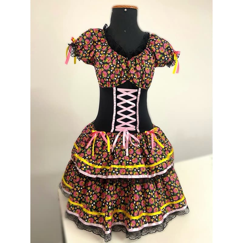 VESTIDO DE FESTA JUNINA SAO JOAO CAIPIRA ADULTO