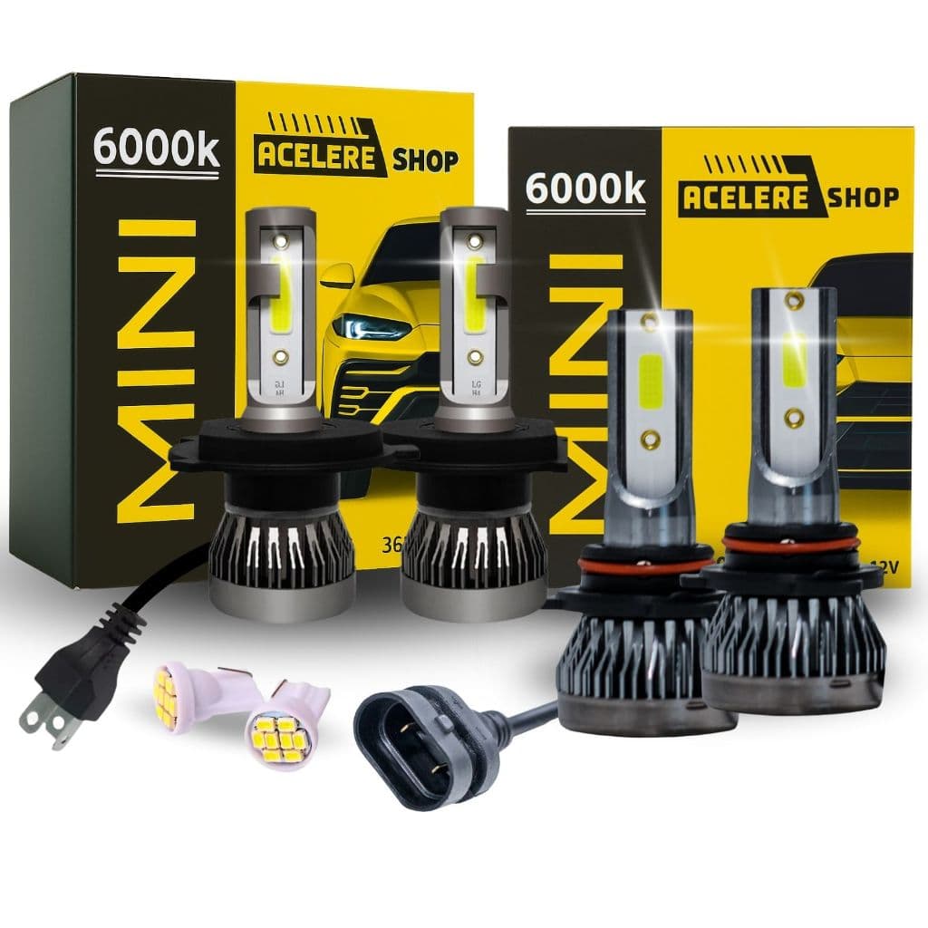 Kit Lampada Led Farol H4 + Milha 20000 lm Forte Potente